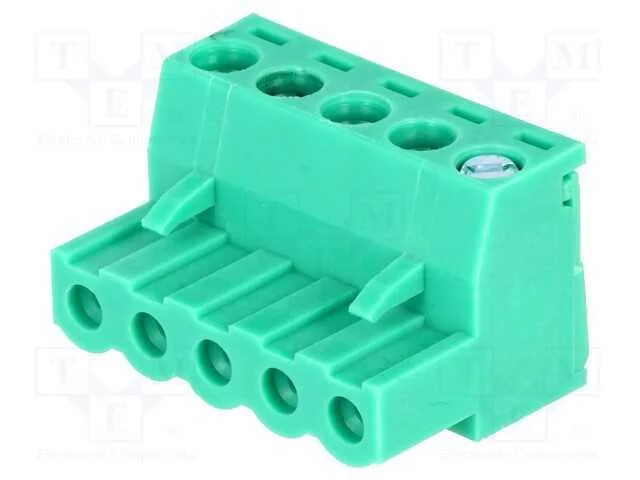 Bloco terminal separável, 5mm, faixas: 5, simples.