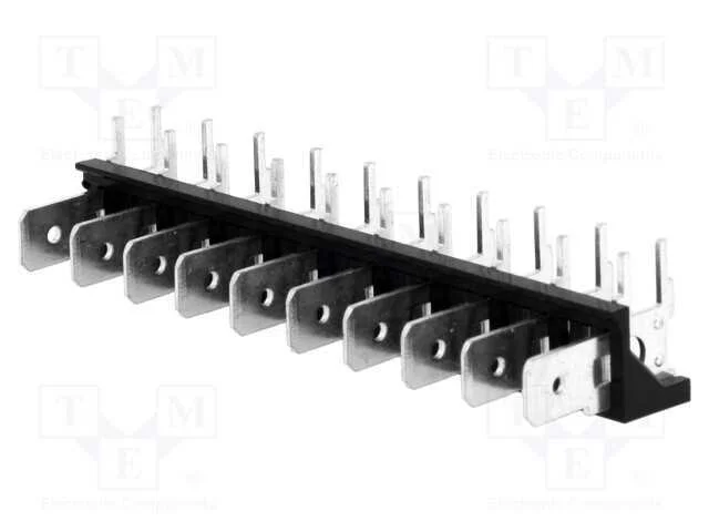 Conetor: Listel de Conectores, 6,3mm, Tht, 250v, Angulares 90