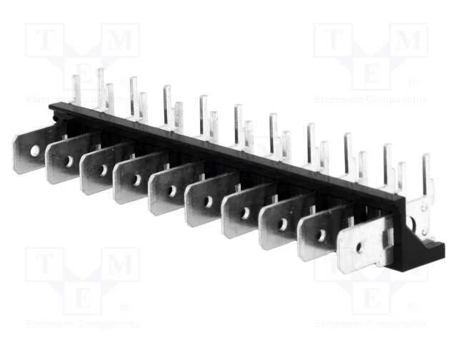 Conetor: Listel de Conectores, 6,3mm, Tht, 250v, Angulares 90