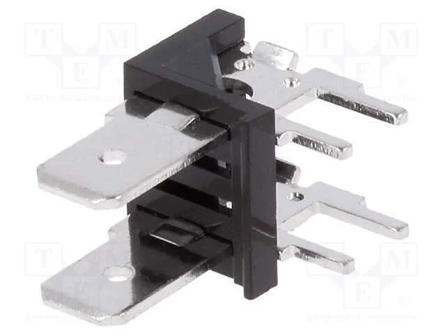 Conetor: Listel de Conectores, 6,3mm, Tht, 250v, Angulares 90