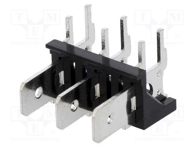 Conetor: Listel de Conectores, 6,3mm, Tht, 250v, Angulares 90