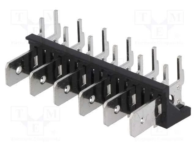 Conetor: Listel de Conectores, 6,3mm, Tht, 250v, Angulares 90