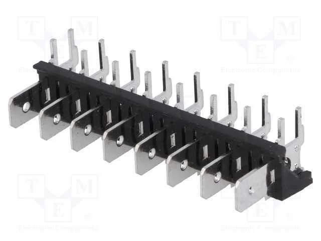 Conetor: Listel de Conectores, 6,3mm, Tht, 250v, Angulares 90