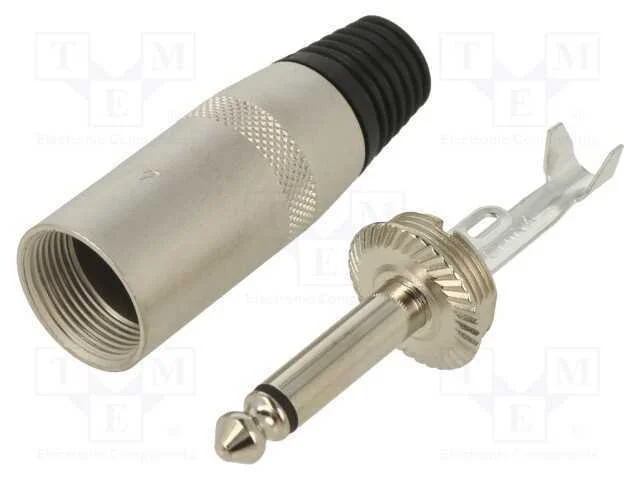 Conector: Jack 6,3mm, ficha, macho, simples, Carc.