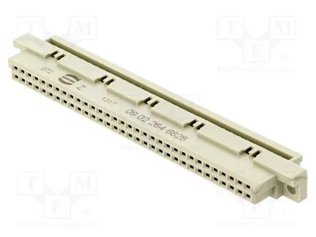 Ficha, DIN 41612, tipo B, fêmea, PIN: 64, a+b, ID.