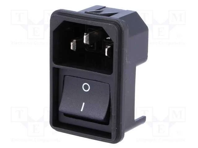 Conector: de alimentação, tomada, macho, 10A, 250.
