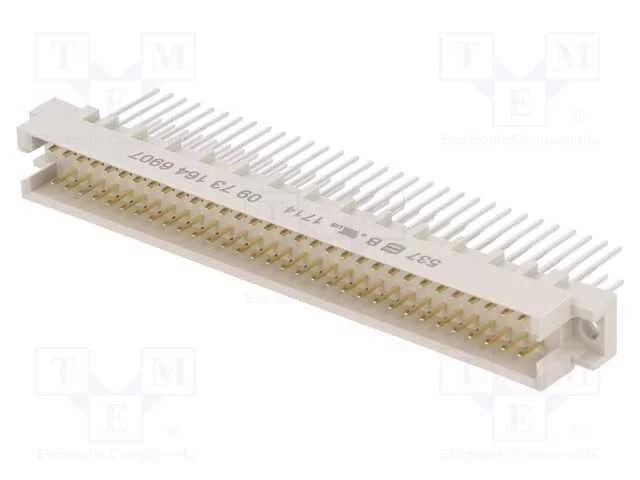 Ficha, Din 41612, Tipo R, Macho, Pin: 64, A+C, Ligação Wire-Wrap