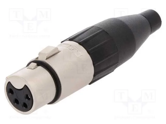 Ficha, Xlr, Fêmea, Pin: 4, Simples, com Cabo, Solda, Estanhado, 133v