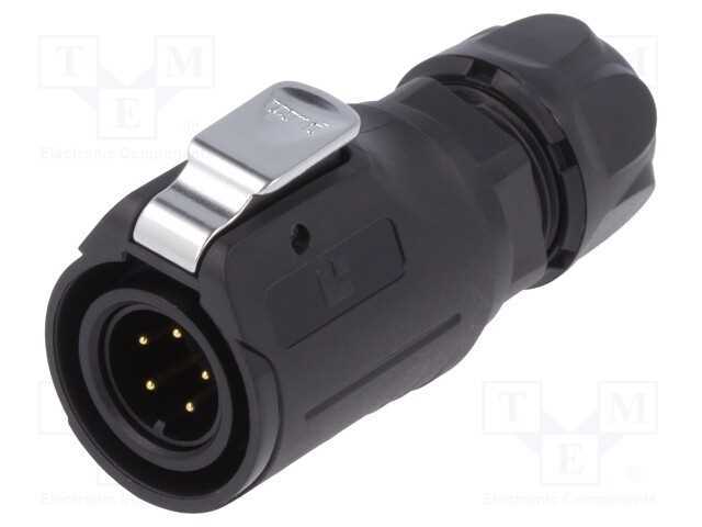 Conector: Redondos, Ficha, Tamanho 16, 02, Macho, Pin: 5, com Trinco