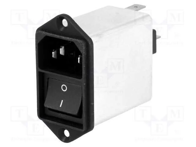 Conector: de alimentação, tomada, macho, 6A, 250V.
