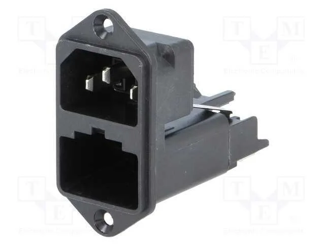 Conector: de alimentação, tomada, macho, 10A, 250.