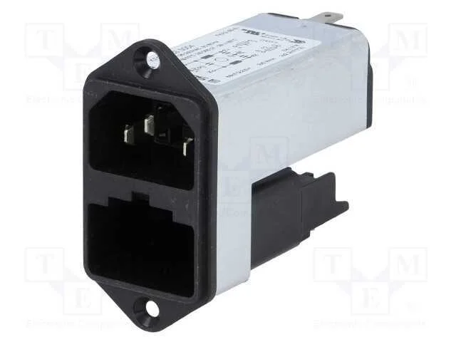 Conector: de alimentação, tomada, macho, 6A, 250V.