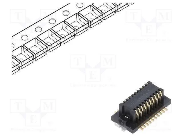 Conector: Placa-Placa, Fêmea, Pin: 20, 0,5mm, H: 2,7mm, Df12n, Smt