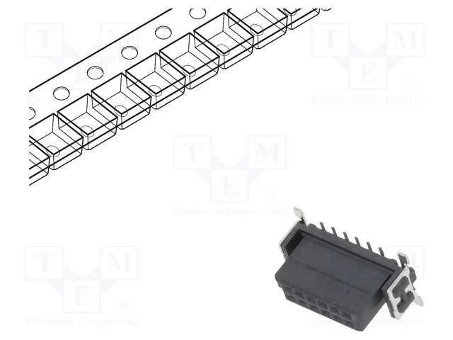 Conector: Placa-Placa, Fêmea, Pin: 12, 1,27mm, -55÷125c, Ul94v-0