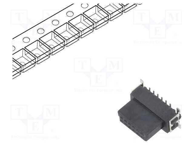 Conector: Placa-Placa, Fêmea, Pin: 12, 1,27mm, -55÷125c, Ul94v-0