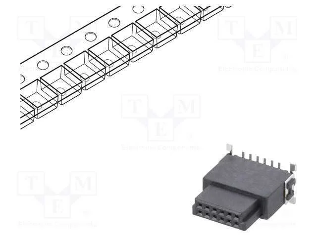 Conector: Placa-Placa, Fêmea, Pin: 12, 1,27mm, -55÷125c, Ul94v-0