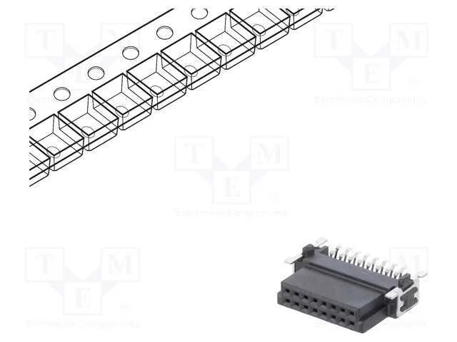 Conector: Placa-Placa, Fêmea, Pin: 16, 1,27mm, -55÷125c, Ul94v-0