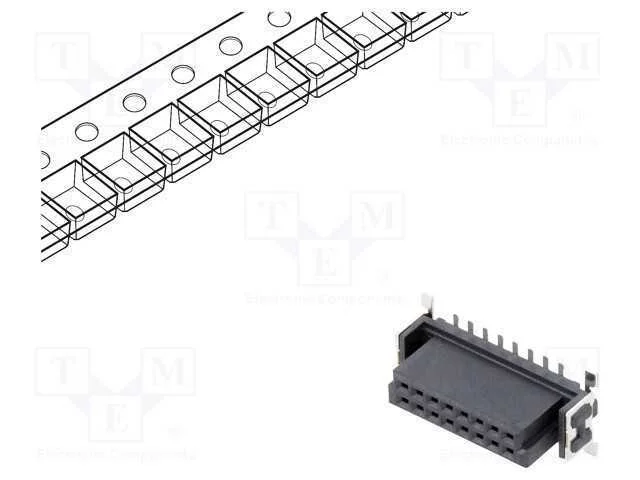 Conector: Placa-Placa, Fêmea, Pin: 16, 1,27mm, -55÷125c, Ul94v-0