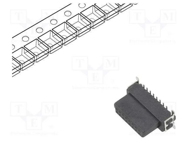 Conector: Placa-Placa, Fêmea, Pin: 16, 1,27mm, -55÷125c, Ul94v-0