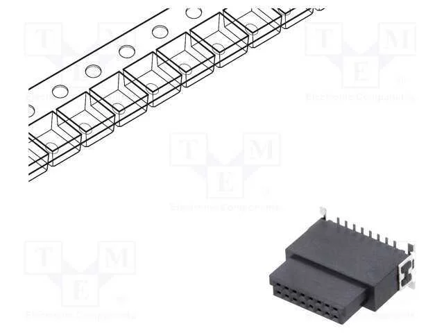 Conector: Placa-Placa, Fêmea, Pin: 16, 1,27mm, -55÷125c, Ul94v-0