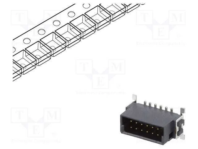 Conector: Placa-Placa, Macho, Pin: 12, 1,27mm, -55÷125c, Ul94v-0