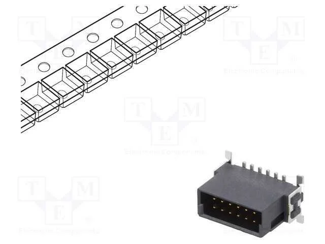 Conector: Placa-Placa, Macho, Pin: 12, 1,27mm, -55÷125c, Ul94v-0