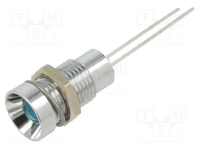 Luz indicadora: LED, côncavo, azul, 4,5VDC, 8mm, .