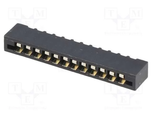 Conector: FFC/FPC, simples, PIN: 12, Non-ZIF, THT.