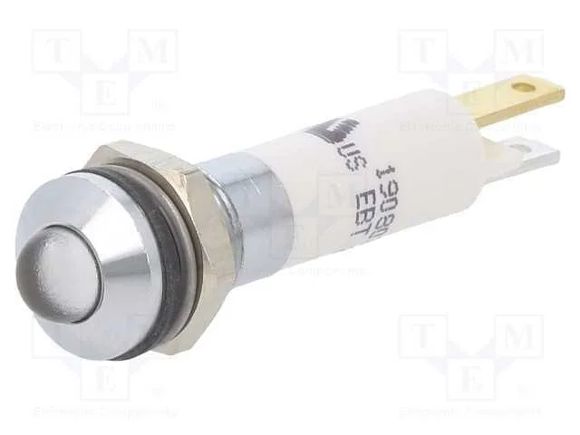 Luz indicadora: LED, convexa, branco, 24VDC, 24VA.