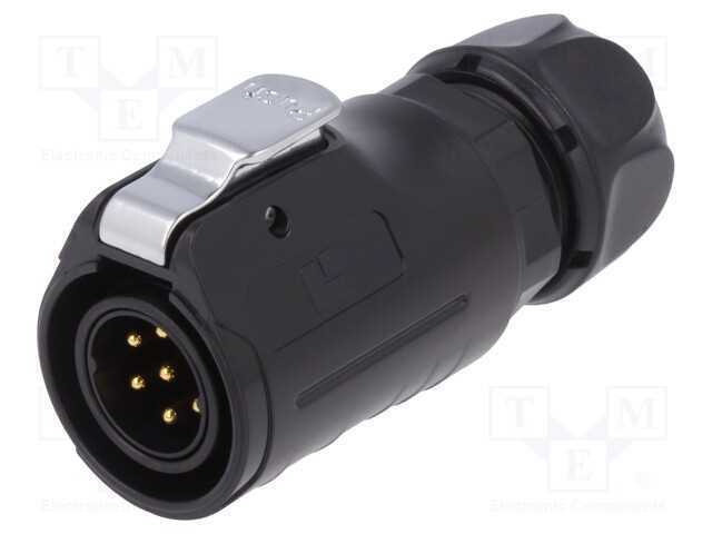 Conector: Redondos, Ficha, Tamanho 20, 02, Macho, Pin: 7, com Trinco