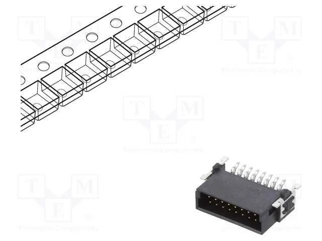 Conector: Placa-Placa, Macho, Pin: 16, 1,27mm, -55÷125c, Ul94v-0