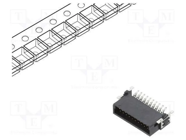 Conector: Placa-Placa, Macho, Pin: 20, 1,27mm, -55÷125c, Ul94v-0
