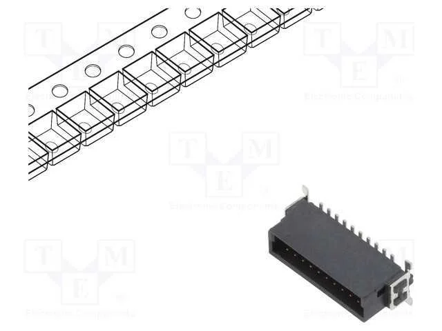 Conector: Placa-Placa, Macho, Pin: 20, 1,27mm, -55÷125c, Ul94v-0