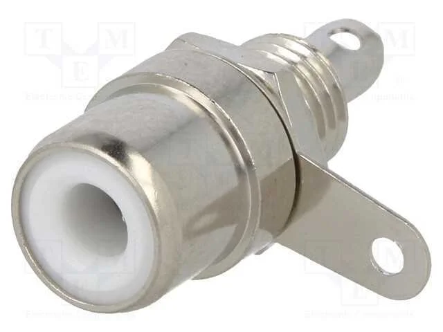 Tomada, Rca, Fêmea, Simples, Solda, Latão, Niquelado, para Painel