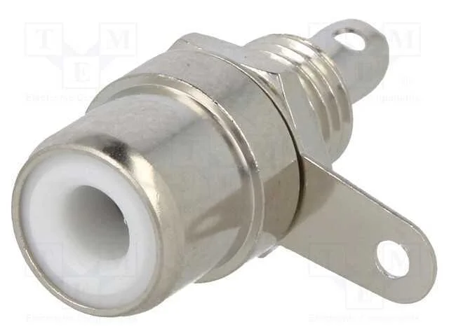 Tomada, Rca, Fêmea, Simples, Solda, Latão, Niquelado, para Painel