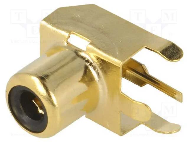 Tomada, Rca, Fêmea, Angulares 90, Tht, Latão, Dourado, para Pcb