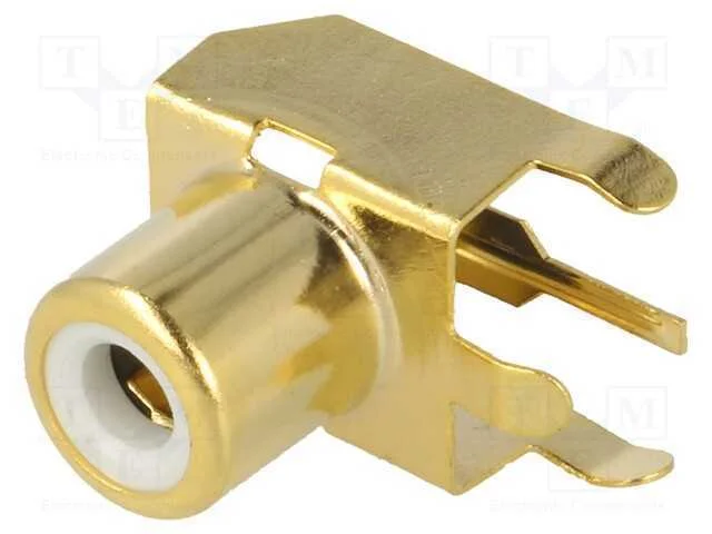 Tomada, Rca, Fêmea, Angulares 90, Tht, Latão, Dourado, para Pcb