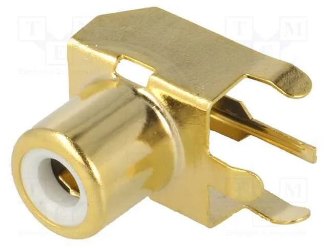 Tomada, Rca, Fêmea, Angulares 90, Tht, Latão, Dourado, para Pcb