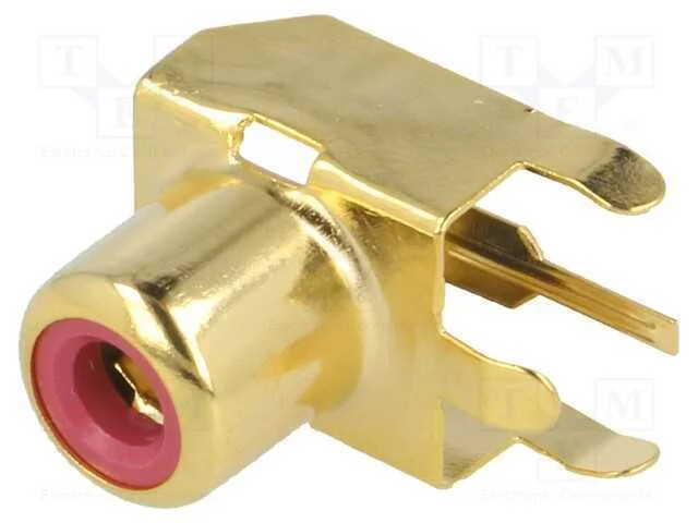 Tomada, Rca, Fêmea, Angulares 90, Tht, Latão, Dourado, para Pcb