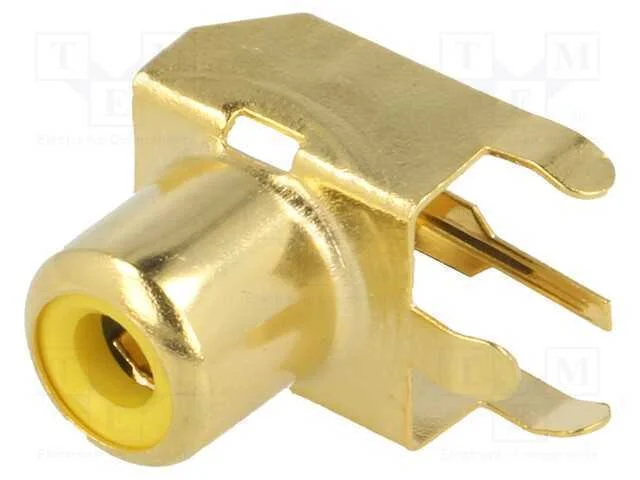 Tomada, Rca, Fêmea, Angulares 90, Tht, Latão, Dourado, para Pcb