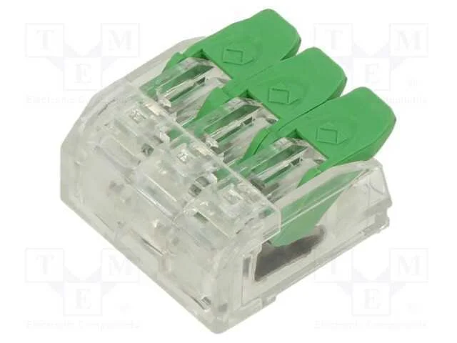 Conector rápido, aperto de molas, 0,2÷4mm2, 24AWG.