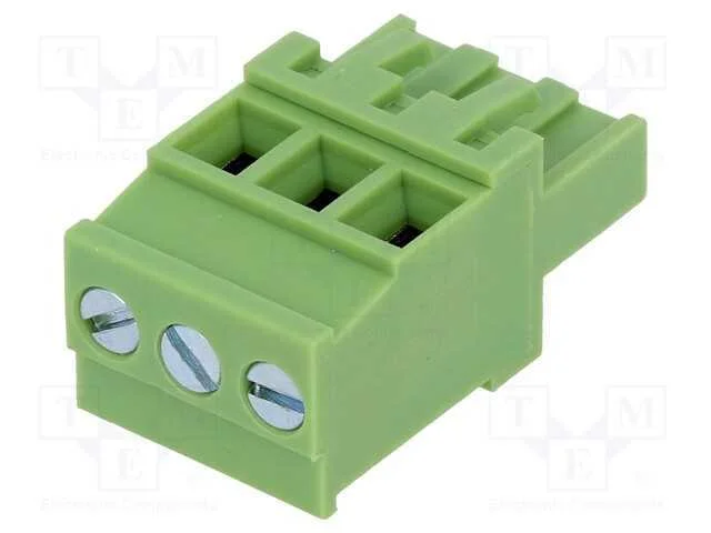 Bloco terminal separável, 5mm, faixas: 3, angular.