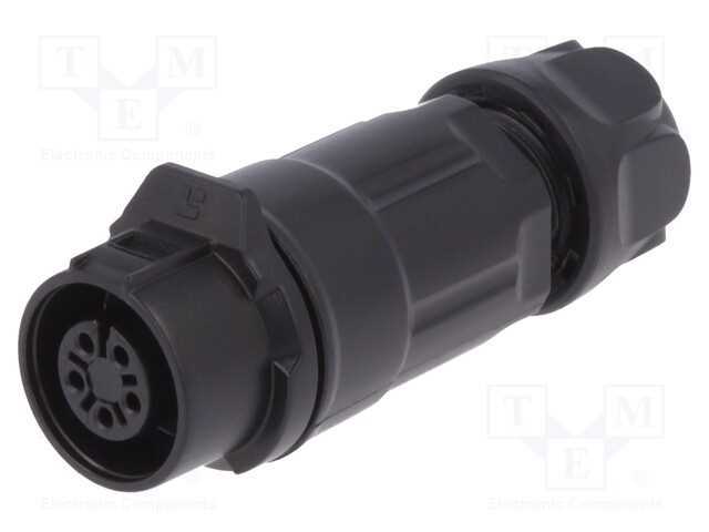 Conector: Redondos, Ficha, Tamanho 12, 02, Fêmea, Pin: 5, Ao Trinco