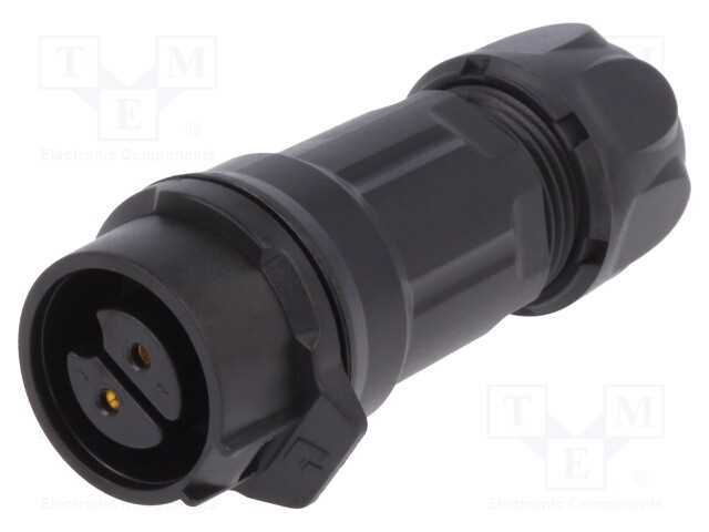 Conector: Redondos, Ficha, Tamanho 16, 02, Fêmea, Pin: 2, Ao Trinco
