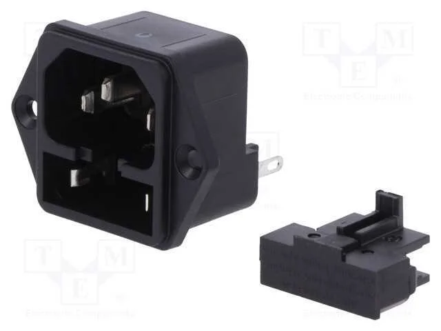 Conector: de alimentação, tomada, macho, 10A, 250.