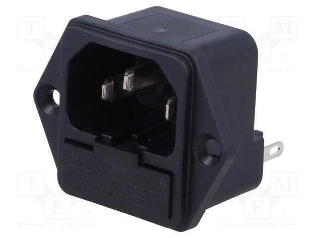 Conector: de alimentação, tomada, macho, 10A, 250.