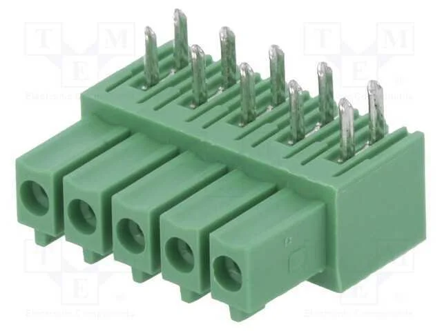 Bloco terminal separável, 3,5mm, faixas: 5, angul.