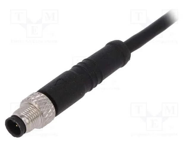 Conector: M5, Ficha, Macho, Fios, Pin: 4, 1a, Simples, Ip67, 60v, 1m