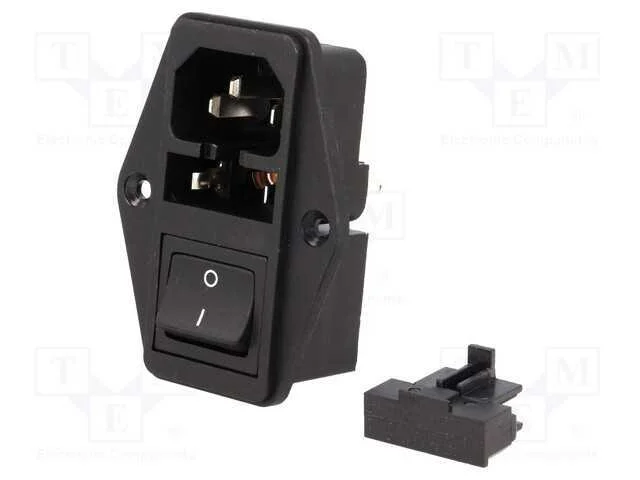 Conector: de alimentação, tomada, macho, 10A, IEC.