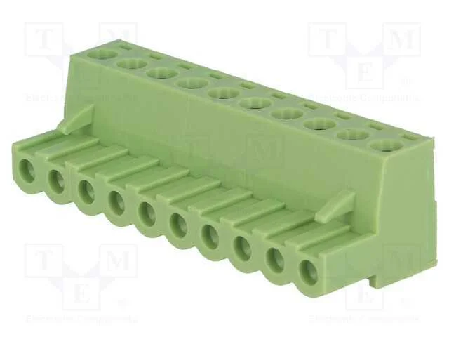 Bloco Terminal Separável, 5mm, Faixas: 10, Simples, Ficha, Fêmea